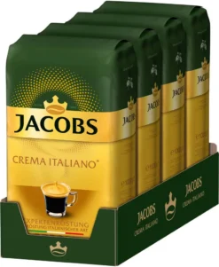 JACOBS Kaffeebohnen Expertenröstung Crema Italiano 4x1kg Ganze Kaffee Bohnen -Espresso Store 1148f78efa61ade81832984d7cb29708
