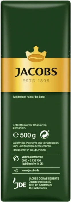 JACOBS Filterkaffee Krönung Entkoffeiniert 6 X 500 G Pulver- Röstkaffee Gemahlen -Espresso Store 1dd7fa501107f35300daee507b089713