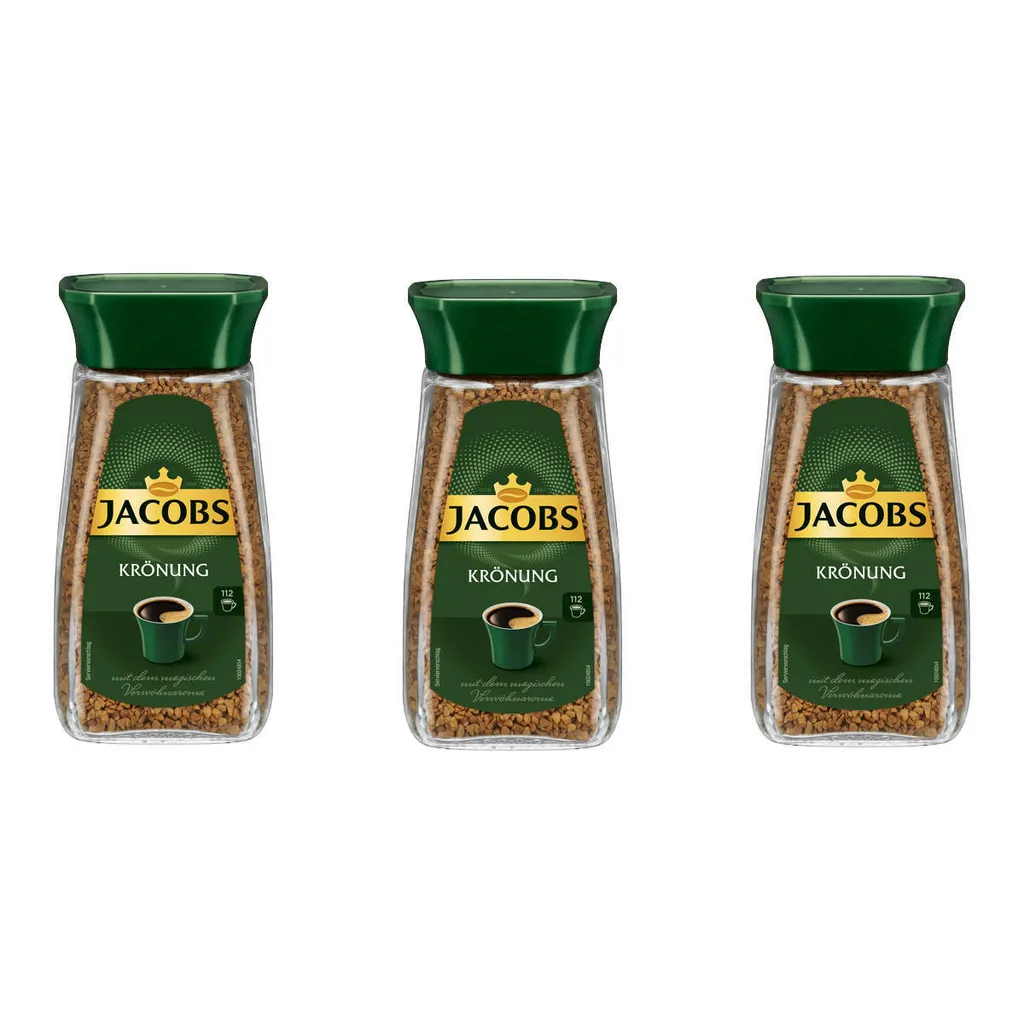 JACOBS Löskaffee Krönung 3 X 200g Gläser Löslicher Kaffee - 600g Instantkaffee 1 JACOBS Löskaffee Krönung 3 X 200g Gläser Löslicher Kaffee - 600g Instantkaffee