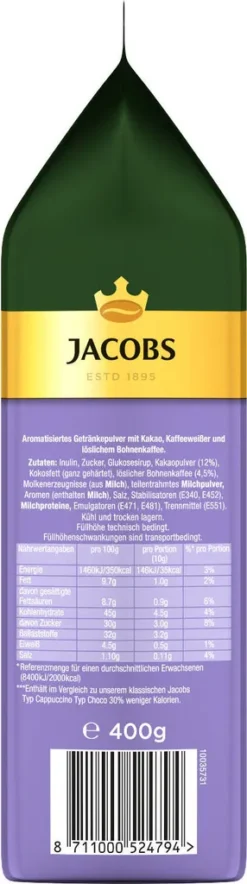JACOBS Typ Cappuccino Choco So Leicht Mit Milka Geschmack 12 Beutel - 12 X 400g -Espresso Store 24a1e3819bda8ebda318a456855ae209