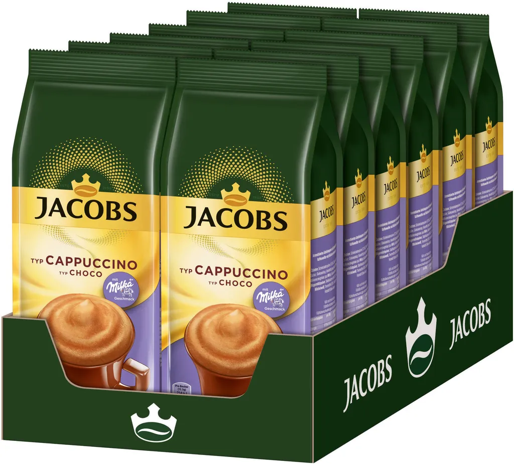 JACOBS Momente Typ Choco Cappuccino Mit Milka 12 X 500 G Beutel 1 JACOBS Momente Typ Choco Cappuccino Mit Milka 12 X 500 G Beutel