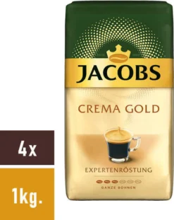 JACOBS Expertenröstung Crema Kaffee Ganze Bohne 4 X 1 Kg Kaffeebohnen -Espresso Store 40070be16d8064beb47e7667b08d9a6b