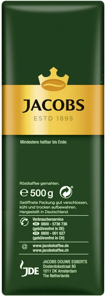 JACOBS Filterkaffee Krönung Mild 6 X 500g Pulver-Kaffee Gemahlen Röstkaffee 3 Kg 5 JACOBS Filterkaffee Krönung Mild 6 X 500g Pulver-Kaffee Gemahlen Röstkaffee 3 Kg – Bild 5