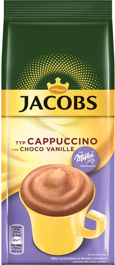 Jacobs Choco Cappuccino Typ Vanille 500g 1 Jacobs Choco Cappuccino Typ Vanille 500g