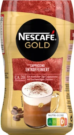 Nescafé® Nescafé Gold Typ Cappuccino Entkoffeiniert | 250g Dose -Espresso Store 4e0450211f47945a6ec14f4b696cfebc