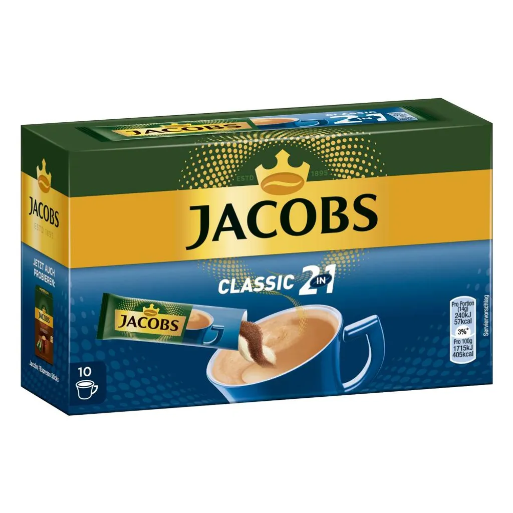 Jacobs Classic 2in1 Sticks | Löslicher Kaffee | 10 Portionen 10 Jacobs Classic 2in1 Sticks | Löslicher Kaffee | 10 Portionen – Bild 10