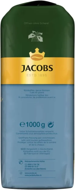 JACOBS Kaffeebohnen Expertenröstung Crema Mild Röstung Des Jahres 2 X 1 Kg + 1 Aluminium Dose Barista Design -Espresso Store 53e69d924f869610b15d884731fa2c85 2