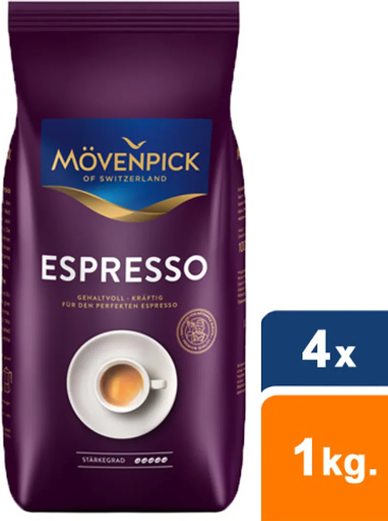 Mövenpick - Espresso Bohnen - 4x 1kg 1 Mövenpick - Espresso Bohnen - 4x 1kg