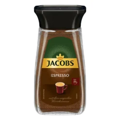 Jacobs Espresso, Löslicher Kaffee, Instantkaffee, Instant Kaffee, Löskaffee, Glas, 100 G -Espresso Store 6bd7e475c739666427516258917e39e0