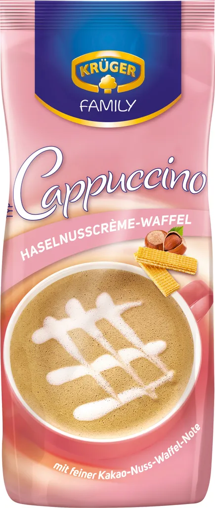 Krüger Family Cappuccino Haselnusscrème- Waffel | 500-g-Beutel 1 Krüger Family Cappuccino Haselnusscrème- Waffel | 500-g-Beutel