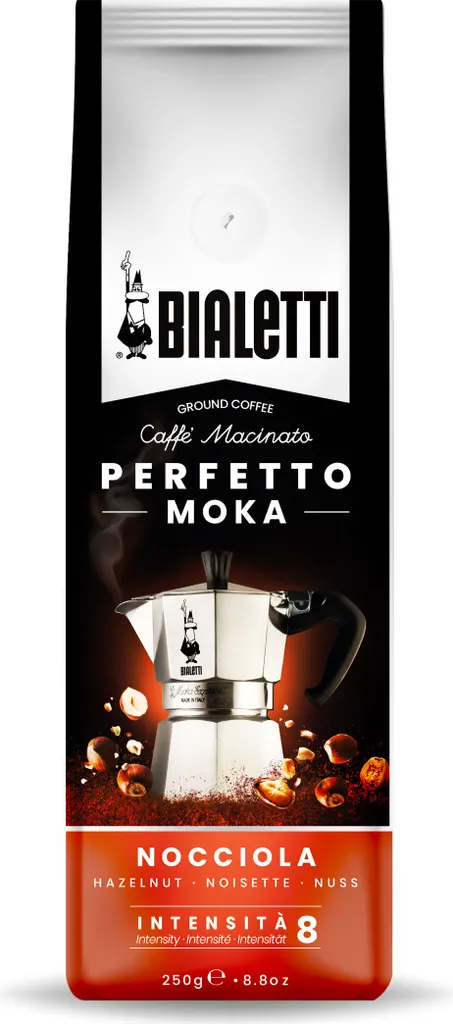 Bialetti Perfetto Moka Nocciola, Kaffee Gemahlen, Röstkaffee, Intensität 8, 250 G, 96080321 1 Bialetti Perfetto Moka Nocciola, Kaffee Gemahlen, Röstkaffee, Intensität 8, 250 G, 96080321