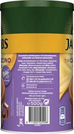 JACOBS Typ Choco Cappuccino 6 X 500 G Dosen Instantkaffee Mit Milka-Geschmack 8 JACOBS Typ Choco Cappuccino 6 X 500 G Dosen Instantkaffee Mit Milka-Geschmack -Espresso Store 7c8857d5b7d0365391e16e93eec426e6