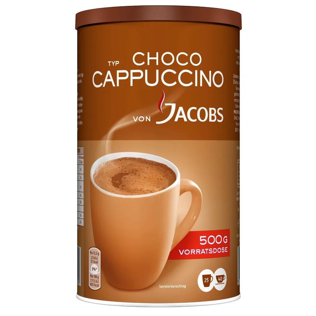 JACOBS Typ Choco Cappuccino 6 X 500 G Cappuccinopulver Löslich 6 Dosen 4 JACOBS Typ Choco Cappuccino 6 X 500 G Cappuccinopulver Löslich 6 Dosen – Bild 4