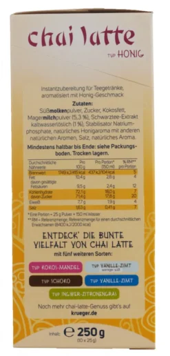 Krüger You Chai Latte Typ Honig Lovely India Extra Cremig | 10 Portionen 6 Krüger You Chai Latte Typ Honig Lovely India Extra Cremig | 10 Portionen -Espresso Store 8b6de237e8d22594cb2a00c59f513497