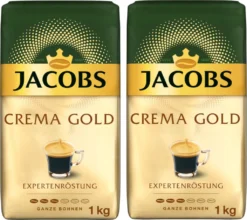 JACOBS Kaffeebohnen Expertenröstung Crema Gold 2 X 1 Kg Ganze Kaffee Bohnen + 1 Aluminium Dose Barista Design -Espresso Store 9006951e7ae89852cdc22cfd7face40e