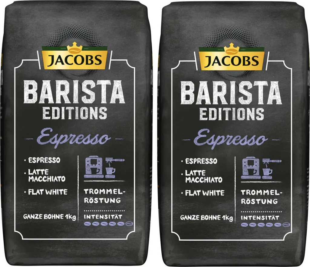 JACOBS Kaffeebohnen Barista Editions Espresso 2 X 1 Kg Espressobohnen Ganze Bohne 1 JACOBS Kaffeebohnen Barista Editions Espresso 2 X 1 Kg Espressobohnen Ganze Bohne