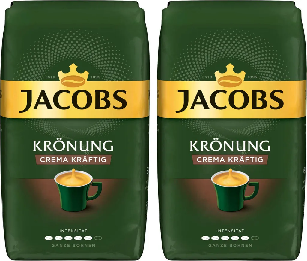 JACOBS Kaffeebohnen Krönung Crema Kräftig 2 X 1kg Ganze Kaffee Bohnen Geröstet 1 JACOBS Kaffeebohnen Krönung Crema Kräftig 2 X 1kg Ganze Kaffee Bohnen Geröstet