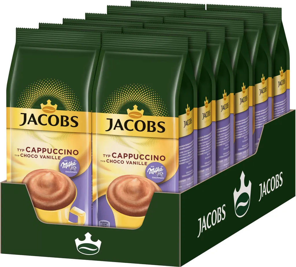 JACOBS Typ Cappuccino Choco Vanille Mit Milka 12 X 500 G Beutel 1 JACOBS Typ Cappuccino Choco Vanille Mit Milka 12 X 500 G Beutel