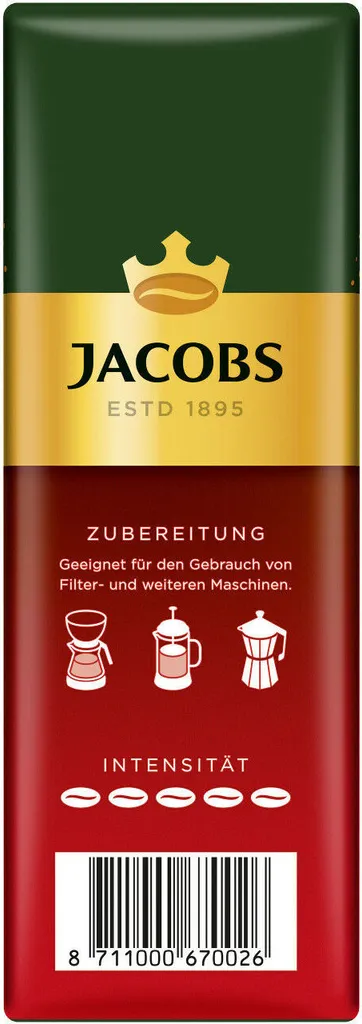 JACOBS Filterkaffee Meisterröstung 6 X 500g Pulver-Kaffee Gemahlen Röstkaffee 4 JACOBS Filterkaffee Meisterröstung 6 X 500g Pulver-Kaffee Gemahlen Röstkaffee – Bild 4