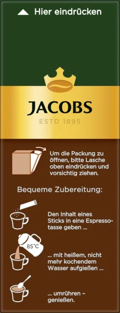 Jacobs Typ Espresso Sticks | Löslicher Kaffee | 25 Portionen 15 Jacobs Typ Espresso Sticks | Löslicher Kaffee | 25 Portionen -Espresso Store b3cea2dec72db7dbdf0e62ed188f067e