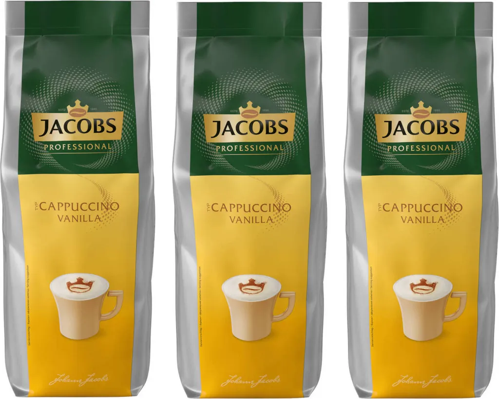 JACOBS Professional Löskaffee Typ Cappuccino Vanilla 3 X 1 Kg Löslicher Kaffee 1 JACOBS Professional Löskaffee Typ Cappuccino Vanilla 3 X 1 Kg Löslicher Kaffee