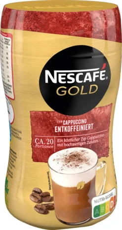 Nescafé® Nescafé Gold Typ Cappuccino Entkoffeiniert | 250g Dose -Espresso Store d2ccc744a2cf6cdc664ce66acbe9df44