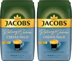 JACOBS Kaffeebohnen Expertenröstung Crema Mild Röstung Des Jahres 2 X 1 Kg + 1 Aluminium Dose Barista Design -Espresso Store d3aea06eb2a0c970a27fa8ce40c238d3