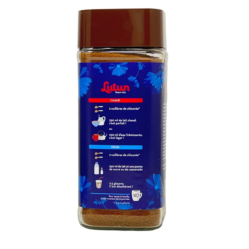 LUTUN Chicorée Soluble - Aufguss Kaffeeersatz Aus Zichorie Koffeinfrei 200 Gramm - Original Aus Frankreich 2 LUTUN Chicorée Soluble - Aufguss Kaffeeersatz Aus Zichorie Koffeinfrei 200 Gramm - Original Aus Frankreich – Bild 2