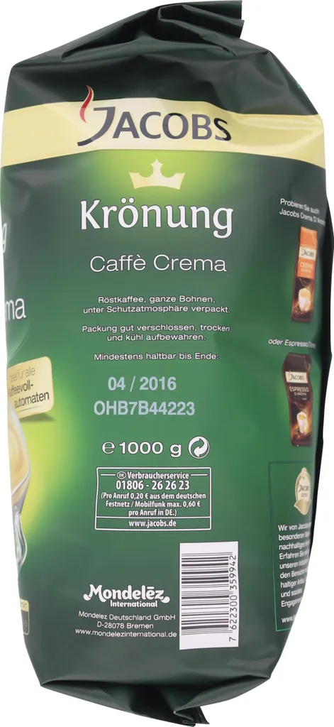 Jacobs Krönung Crema | Ganze Bohne | 1000g 6 Jacobs Krönung Crema | Ganze Bohne | 1000g – Bild 6