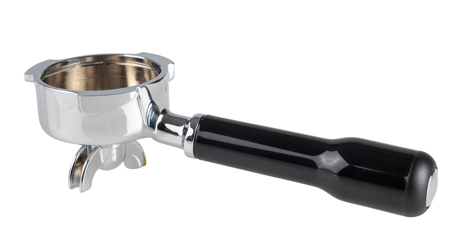 ECM Siebträger, 1 Auslauf, Chrom-schwarz 1 ECM Siebträger, 1 Auslauf, Chrom-schwarz