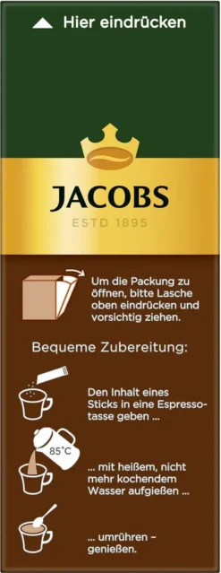 JACOBS Espresso Löslicher Kaffee 12er Pack - 12 X 25 Sticks -Espresso Store f27c6f28ec73822b3615311343e31ac4
