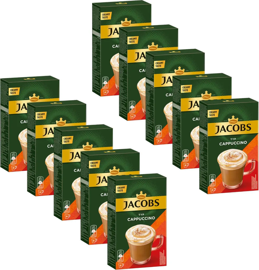JACOBS Löskaffee Typ Cappuccino 10 X 8 Sticks - 80 Getränke Instantkaffee 1 JACOBS Löskaffee Typ Cappuccino 10 X 8 Sticks - 80 Getränke Instantkaffee