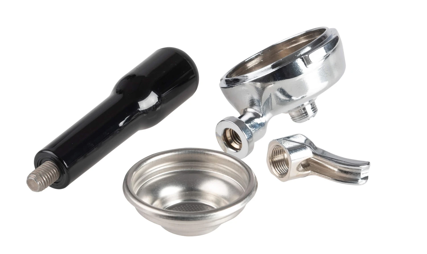 Siebträger Für Quick Mill E61 Brühgruppe, 1 Auslauf, Schwarz 1 Siebträger Für Quick Mill E61 Brühgruppe, 1 Auslauf, Schwarz