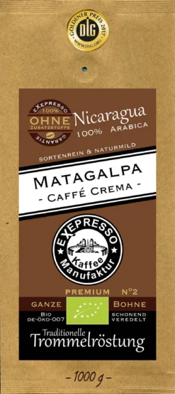 Westpfalz Rösterei BIO Matagalpa Caffe Crema Ganze Bohnen 1kg