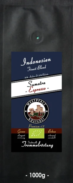 Westpfalz Rösterei BIO Sumatra Espresso Ganze Bohnen 1kg